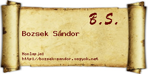 Bozsek Sándor névjegykártya