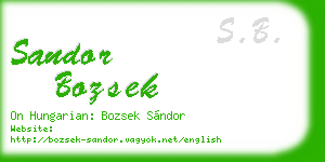 sandor bozsek business card